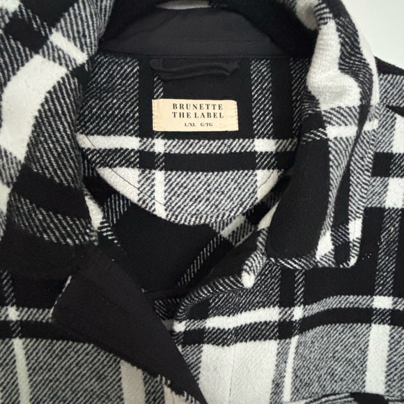 Brunette the Label Plaid Shacket - Blk sz. L/XL - Picture 3 of 3
